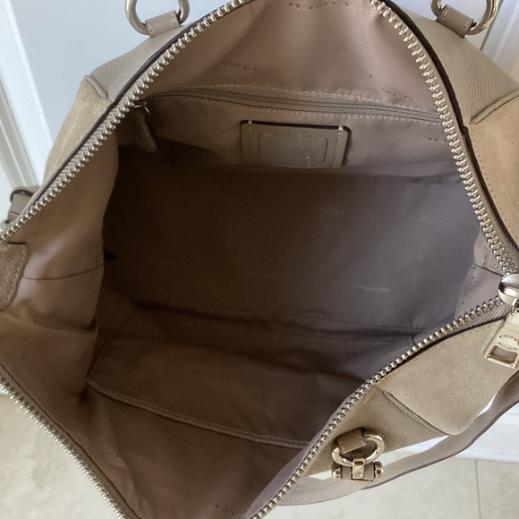 COACH Primrose Satchel Crossbody Carryall Purse Bag Pebbled Leather/Suede Combo - Picture 10 of 16